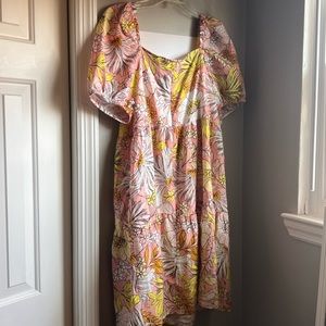 Loft babydoll puff sleeve dress